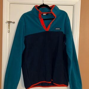 Lands' End Men's L Color Block Blue and Navy Pullover